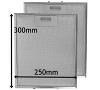 SPARES2GO Metal Mesh Filter for SMEG Cooker Hood/Kitchen Extractor Fan Vent (Pack of 2 Filters, Silver, 300 x 250 mm)