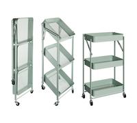 COOKER KING 3-Tier Storage Trolley with 2 Brakes - 45 x 30 x 78 cm - Green