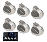Cooker Knobs Replacement 6mm Universal Cooker Replacement Gas Hob Knobs 6Pcs for Kitchen Cooktop Stove Oven Gas Hob with Most Gas Stoves