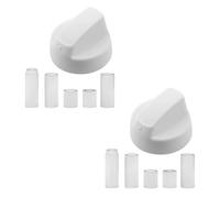 Cooker Oven Hob White Control Knob + 5 Adaptors Compatible With Ariston (Pack of 2)