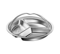 Cooker Steamer Pot - Small Medium Large Smooth Meal Tray Steaming Tray, Ergonomic Handle Divided Food Pan With Durable Stainless Steel Design | Kitchen Steamer Pot For Vegetables Grains Healthy