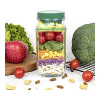 COOKERAA Upgraded Salad Pod To Go Food Container - New and Improved Salad Jar with Side Opening, Improved Opening Mechanism - Food Containers for Lunch with Leak Free Sealing System, Ergonomic Grip