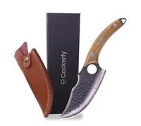 Cookerfy 6" Japanese Knife Set Style 6" Butcher Knife - Razor Sharp Chef Knives with Ergonomic Grip & Genuine Cowhide Leather Sheath - Carbon 5cr15 Steel Blade with Rosewood Handle - Kitchen Knives