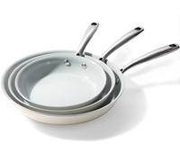 Cookersway Ceramic Non-Stick Frying Pan Set: 20+24+28cm - Pancake, Burger, Tortilla - Induction, Oven Safe - PFOA, PTFE, PFA Free