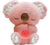 CookeryCove Breathing Koala -3 Modes,Soothing Lights, Calming Music and Rhythmic Breathing Motion Anxiety Relief Plush Toy Soft Sleep Buddy for Sleep, Stress Relief, Therapy,Adults and Kids (Pink)