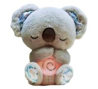 CookeryCove Breathing Koala -3 Modes,Soothing Lights, Calming Music and Rhythmic Breathing Motion Anxiety Relief Plush Toy Soft Sleep Buddy for Sleep, Stress Relief, Therapy,Adults and Kids (Grey)