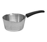 COOKEVERYDAY Polished Aluminium Heavy Based Milk Pan, 15 cm / 6 ", UK Made, Durable, Easy Pouring with Double Lips