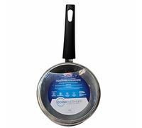 COOKEVERYDAY Polished Aluminium Saucepan with Glass Lid, UK Made (15cm)