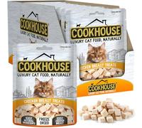 COOKHOUSE 100% Chicken Breast Freeze Dried Luxury Cat Treats - 12 x 10g Bags - 100% Natural - Grain Free - High Protein - Low Fat