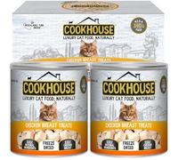 COOKHOUSE 100% Chicken Breast Freeze Dried Luxury Cat Treats - 340g Mega Pack (2 x 170g Resealable Tubs) - 100% Natural - Grain Free - High Protein - Low Fat