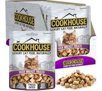 COOKHOUSE 100% Duck Breast Freeze Dried Luxury Cat Treats - 12 x 10g Bags - 100% Natural - Grain Free - High Protein - Low Fat
