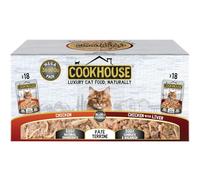 COOKHOUSE 100% Natural & Complete Luxury Wet Cat Food - 36 x 70g Pouches - Chicken/Chicken with Liver - Pate Terrine