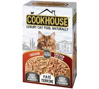 COOKHOUSE 100% Natural & Complete Luxury Wet Cat Food - Chicken Breast/Chicken Breast with Liver - Pate Terrine - 36 x 70g Pouches