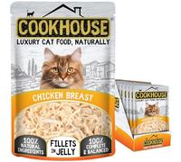 COOKHOUSE 100% Natural & Complete Luxury Wet Cat Food - Chicken Breast - Fillets in Jelly - 18 x 70g Pouches