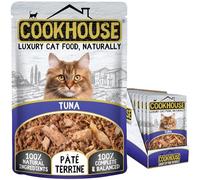 COOKHOUSE 100% Natural & Complete Luxury Wet Cat Food - Tuna Loin - Pate Terrine - 18 x 70g Pouches