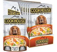 COOKHOUSE 100% Natural & Complete Luxury Wet Dog Food - 15 x 100g - Chicken Breast with Vegetables & Rice - Fillets in Jelly
