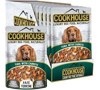COOKHOUSE 100% Natural & Complete Luxury Wet Dog Food - 15 x 100g Pouches - Tuna with Carrots - Pate Terrine