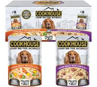 COOKHOUSE 100% Natural & Complete Luxury Wet Dog Food - 36 x 100g Pouches - Chicken Breast with Vegetables & Rice/Chicken Breast with Liver
