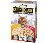 COOKHOUSE Chicken Breast Fillets with Beef in Jelly Cat Food - 6 x 70g