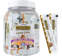 COOKHOUSE Luxury Licks Lickable Cat & Kitten Treats - Mixed Variety - 96 x 15g Sachets Mega Pack - Soft & Creamy Puree - Healthy & Grain Free - 100% Natural Ingredients