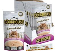COOKHOUSE Luxury Licks Lickable Cat & Kitten Treats - Salmon - 48 x 15g Sachets - Soft & Creamy Puree - Healthy & Grain Free - 100% Natural Ingredients
