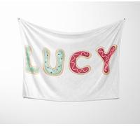 Cookie Alphabet Personalised Blanket - Custom Name A-Z Letter Design with Choice of Cuddle or Polar Fleece - Soft Kids Throw in Small Medium or Large for Cookie Lovers