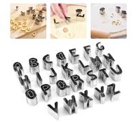 Cookie Biscuit Polymer Clay Fruit Cutters Cutter Stamp Molds for DIY Baking, 26 Letter Shapes Stainless Steel