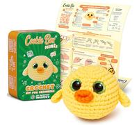 Cookie Box Crochet Kit for Beginners - Gift Set to Make Duck Daisy Amigurumi Plushie - Easy DIY Crochet & Knitting Starter Kit with Printed Instructions & Step-by-Step Video Tutorial