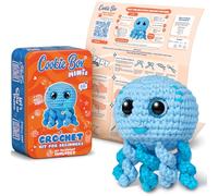 Cookie Box Crochet Kit for Beginners - Gift Set to Make Jellyfish Oxy Amigurumi Plushie - Easy DIY Crochet & Knitting Starter Kit with Printed Instructions & Step-by-Step Video Tutorial