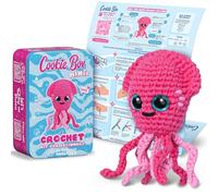 Cookie Box Crochet Kit for Beginners - Gift Set to Make Squid Inky Amigurumi Plushie - Easy DIY Crochet & Knitting Starter Kit with Printed Instructions & Step-by-Step Video Tutorial