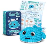 Cookie Box Crochet Kit for Beginners - Gift Set to Make Whale Luna Amigurumi Plushie - Easy DIY Crochet & Knitting Starter Kit with Printed Instructions & Step-by-Step Video Tutorial
