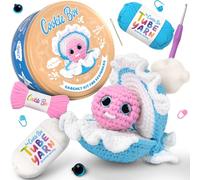 Cookie Box Crochet Kit for Beginners - Learn to Crochet Amigurumi Stuffed Animals - Gift - for Kids (15+) and Adults - Beginner-Friendly Yarn - Stitch-by-Stitch Video Tutorial - Oyster Pearl