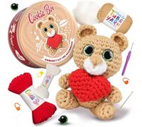 Cookie Box Crochet Kit for Beginners - Learn to Crochet Amigurumi Stuffed Animals - Gift - for Kids (15+) and Adults - Beginner-Friendly Yarn - Stitch-by-Stitch Video Tutorial - Bear Charlie
