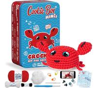 Cookie Box MINIs Crochet Kit for Beginners - Gift Set to Make Crab Eugene Amigurumi Plushie - Easy DIY Crochet & Knitting Starter Kit with Printed Instructions & Step-by-Step Video Tutorial
