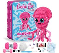 Cookie Box MINIs Crochet Kit for Beginners - Gift Set to Make Squid Inky Amigurumi Plushie - Easy DIY Crochet & Knitting Starter Kit with Printed Instructions & Step-by-Step Video Tutorial