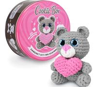 Cookie Box Original Crochet Kit for Beginners - Gift Set to Make Bear Ted Amigurumi Plushie - Easy DIY Crochet & Knitting Starter Kit with Video and PDF Tutorials