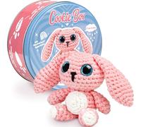 Cookie Box Original Crochet Kit for Beginners - Gift Set to Make Bunny Lola Amigurumi Plushie - Easy DIY Crochet & Knitting Starter Kit with Video and PDF Tutorials