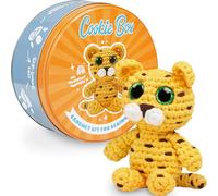 Cookie Box Original Crochet Kit for Beginners - Gift Set to Make Leopard Leo Amigurumi Plushie - Easy DIY Crochet & Knitting Starter Kit with Video and PDF Tutorials