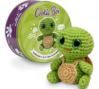Cookie Box Original Crochet Kit for Beginners - Gift Set to Make Turtle Hugo Amigurumi Plushie - Easy DIY Crochet & Knitting Starter Kit with Video and PDF Tutorials