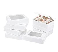 Cookie Boxes, 30 PCS Cupcake Boxes, Mini Cake Boxes Bakery Pastry Boxes with Window for Cake Pastries Pie Board Cardboard Gift Packaging Boxes Bakery Coffee Shop (30, White, 21 x 13.5 x 5 cm)