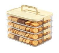 Cookie Carrier Container,Stackable Fresh-Keeping Food Box with Handle - Freezer Cookie Storage - for Dumplings Biscuits Cheese Snack Kitchen Dining Room Picnic Camping Farmhouse