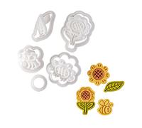 Cookie Cookie Embossing Moulds Cutter Stamp Sunflower Bee Leaf Shaped Biscuit Kitchen Accessories for Kids