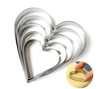 Cookie Cutter 5 PCS, 5 Sizes Stainless Heart Love Shaped Biscuit Pastry Cutter, Durable & Elegant Silver Design Perfect for Valentine's Day Cookies, Birthdays, Christmas Biscuits & Pancake Molds