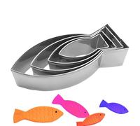 Cookie Cutter Fish Cookie Cutter 4pcs Stainless Steel Cookie Cutter Handmade Cookie Cutter Fish Cute Cookie Cutter Baking Mould Cookie Cutter Set Pastry Tools Animal Vegetable Halloween Christmas Cake
