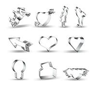 Cookie Cutter Fondant Cake Mold 3D Cartoon Fondant Cake Mold Baking Utensils Valentine's Day Heart Gift Home Cookie Set 10pcs