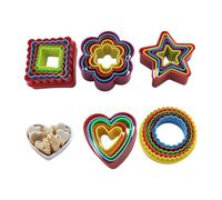 Cookie Cutter Safe Plastic Shaped Cookie Press Round Love Star Square Flower Kids Baking Set for Holiday Birthday School Party Decorating 25Pcs Kitchen
