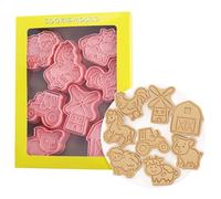 Cookie Cutter Set - 8PCS Farmhouse Mold Collection, DIY Dough Cutter Stamps, Food-Grade PP Pig Cow Sheep Shapes Baking Molds for Fun Cooking | Cookie Mold Set for Kitchen, Family, Party