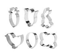 Cookie Cutter Set, Non-Stick Cute Pastry Molds, 6 Pcs Stainless Steel Easter Cookie Cutters - Cake Chocolate Candy Party for Baking Lovers