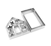 Cookie Cutter Stainless Steel Gingerbread House Cookie Molds DIY Biscuit Baking Tools 10PCS Gift for Christmas