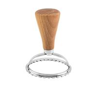 Cookie Cutter - Wooden Handle Pastry Stamp, Stainless Steel Ravioli Press, Dough Shaper, Multi Shape Baking Tool, Kitchen Baking | Heart Circle Triangle Mold | Handmade Dessert Accessory